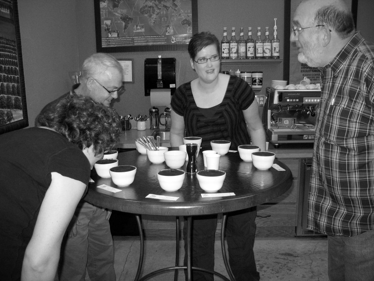 Tiffany and the team at a cupping in 2010.