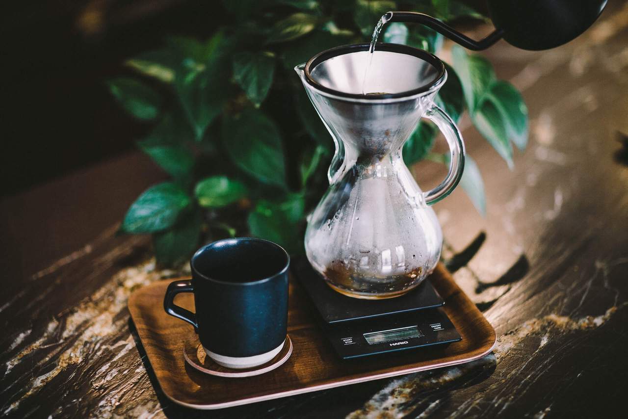 Metal Able Kone used in a Chemex Glass Brewer